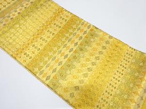 佐賀錦　横段に七宝繋ぎ・幾何学模様織り出し袋帯